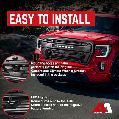 AMERICAN MODIFIED Grille w/Lights for '19-'21 GMC Sierra 1500, SLE, & SLT (Used) - VMInnovations