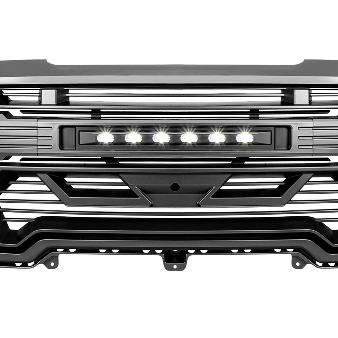 AMERICAN MODIFIED Grille w/Lights for 2019-2021 GMC Sierra 1500 Base, SLE, & SLT