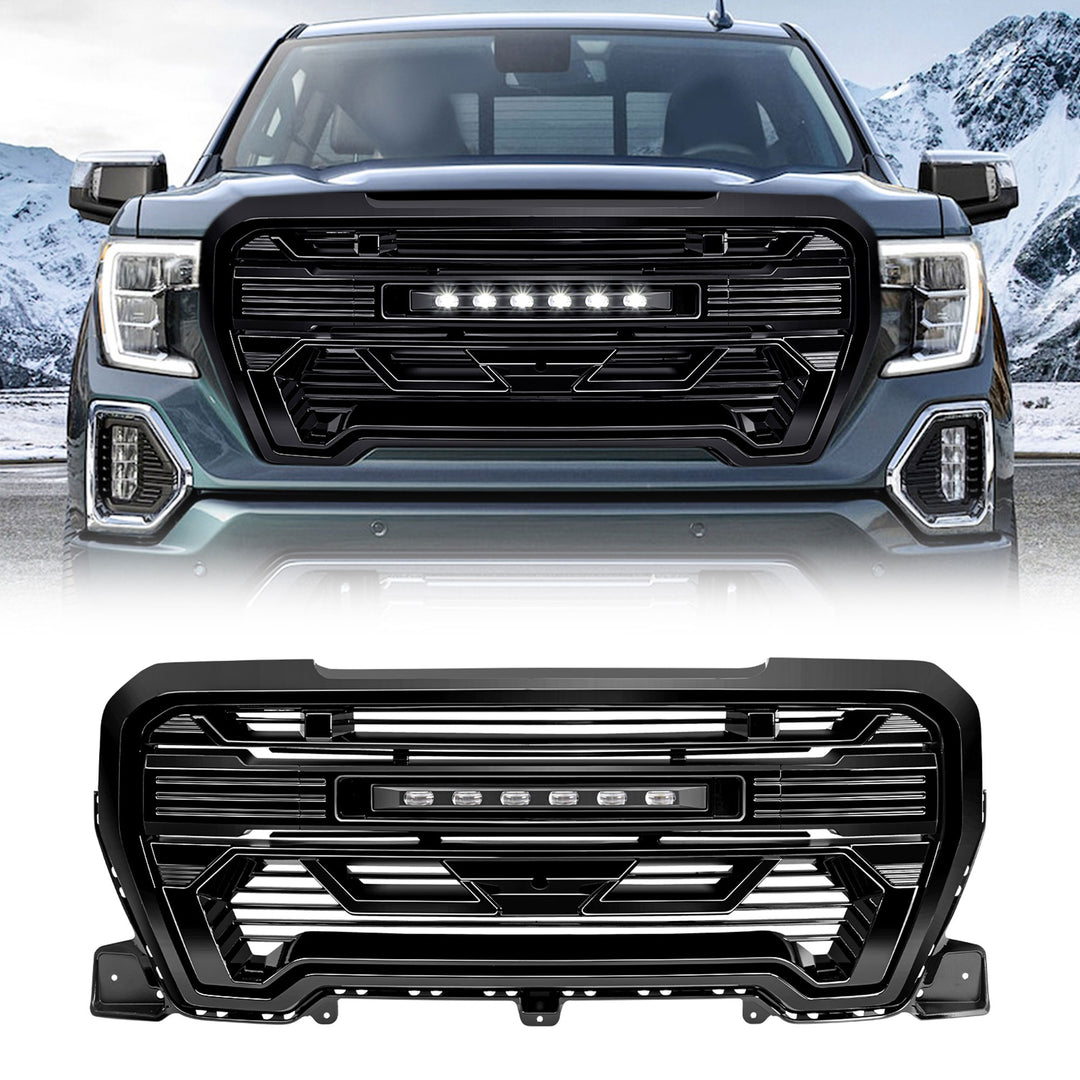 AMERICAN MODIFIED Grille w/Lights for 2019-2021 GMC Sierra 1500 Base, SLE, & SLT