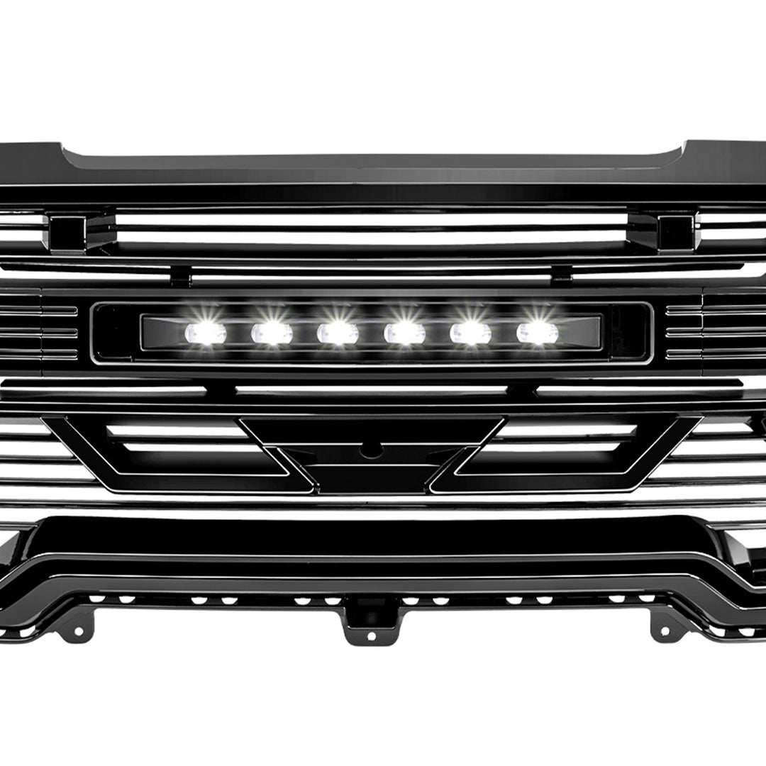 AMERICAN MODIFIED Grille w/Lights for 2019-2021 GMC Sierra 1500 Base, SLE, & SLT