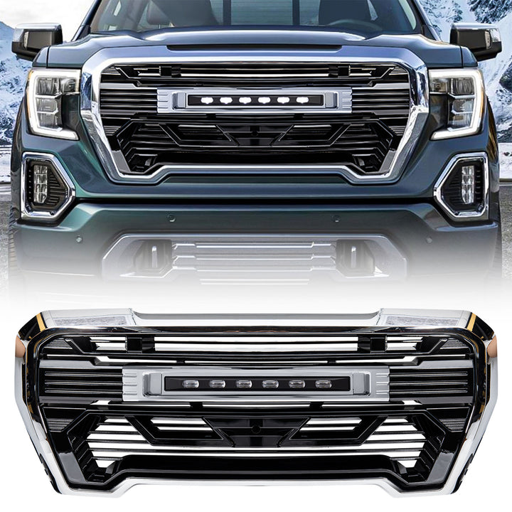 AMERICAN MODIFIED Grille w/Lights for 2019-2021 GMC Sierra 1500 Base, SLE, & SLT