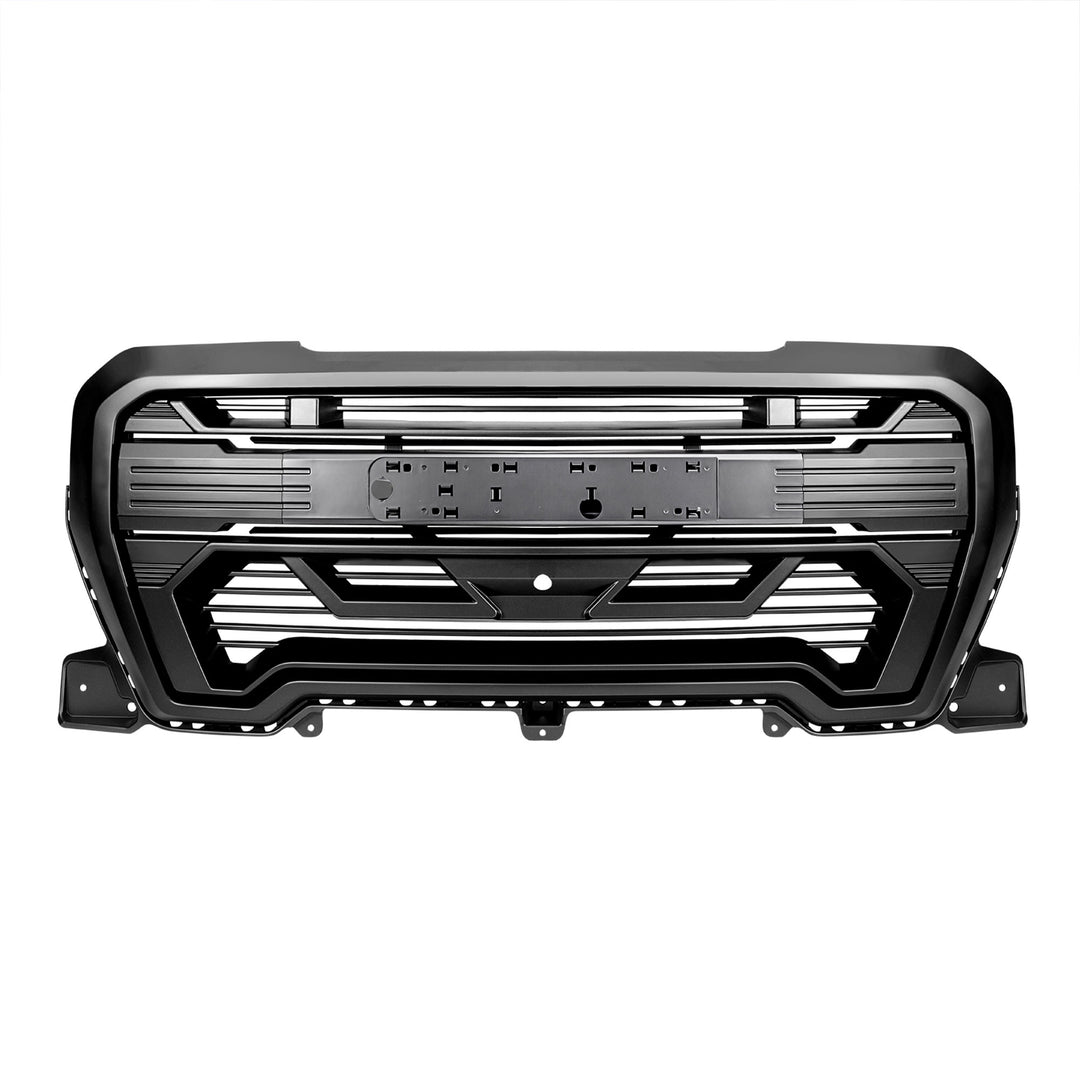 AMERICAN MODIFIED Grille w/Emblem Base, 19-21 GMC Sierra 1500, Matte Black(Used)