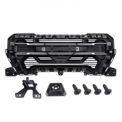 AMERICAN MODIFIED Grille w/Emblem Base, 2019-2021 GMC Sierra 1500, Matte Black - VMInnovations