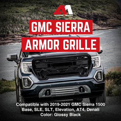 AMERICAN MODIFIED Grille w/Emblem Base, 2019-2021 GMC Sierra 1500 (Open Box)