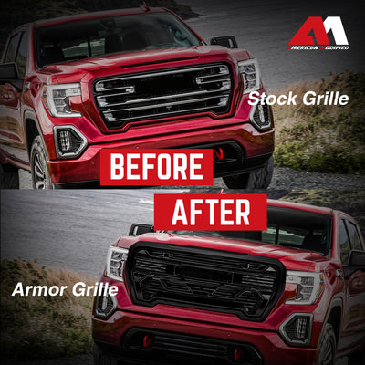 AMERICAN MODIFIED Grille w/Emblem Base, 2019-2021 GMC Sierra 1500 (Open Box) - VMInnovations