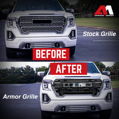 AMERICAN MODIFIED Grille w/Emblem Base for 2019-2021 GMC Sierra 1500 (Open Box)