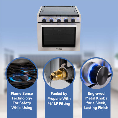 RecPro 17" Tall 3 Burner Propane RV Stove Gas Range without Range Hood (Used) - VMInnovations