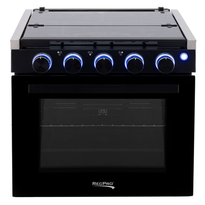 RecPro 17" Tall 3 Burner Propane RV Stove Gas Range without Range Hood, Silver