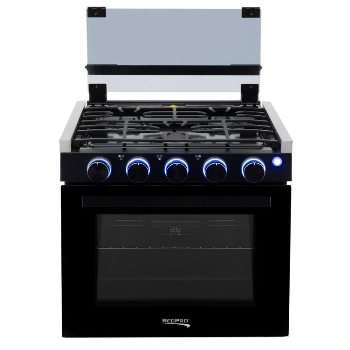 RecPro 21" Tall 3 Burner Propane RV Stove Gas Range w/o Hood, Black (Open Box)