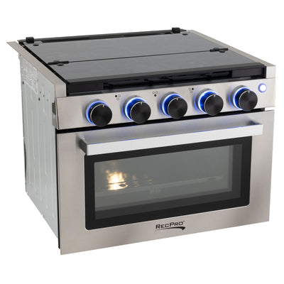 RecPro 21" Tall 3 Burner Propane RV Stove without Range Hood, Silver (For Parts) - VMInnovations