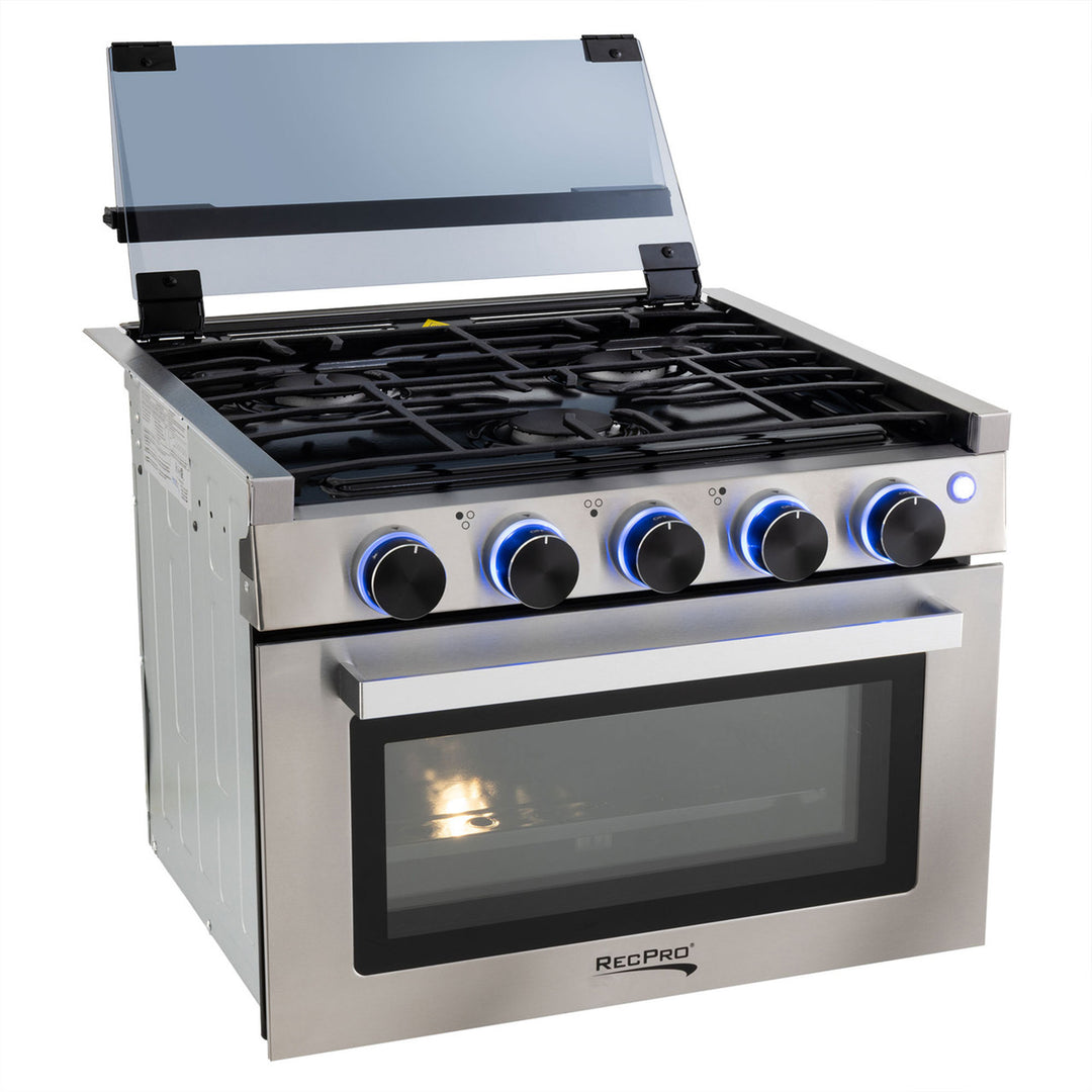 RecPro 21" Tall 3 Burner Propane RV Stove without Range Hood, Silver (For Parts)