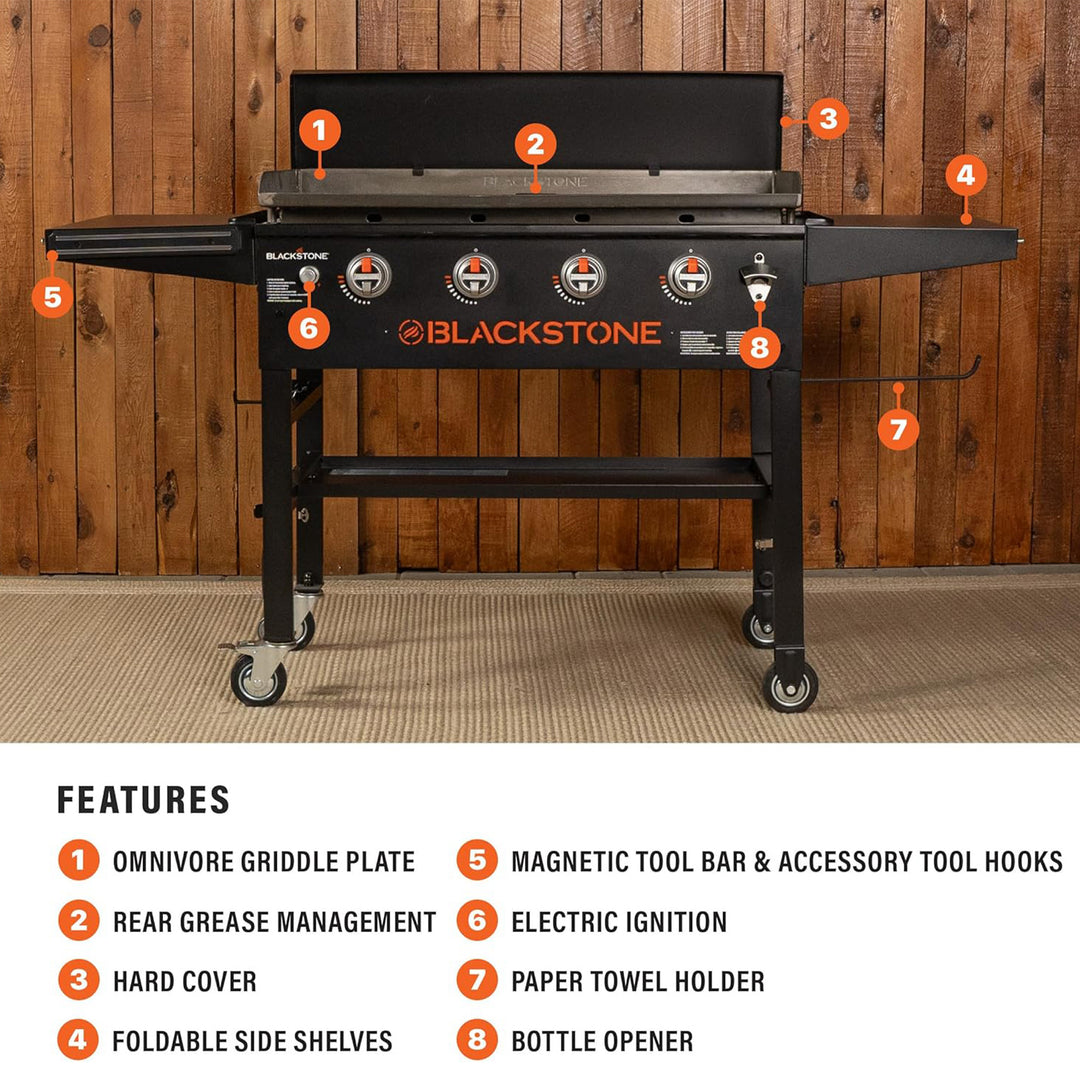 Blackstone 36" Omnivore Griddle w/ Hard Cover, Propane Gas Outdoor Cooking Stove