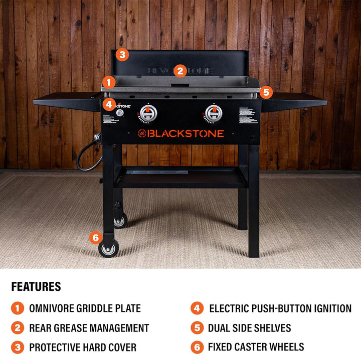 Blackstone 28" Omnivore Griddle w/ Hard Cover, Propane Gas Outdoor Cooking Stove