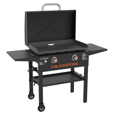 Blackstone 28" Omnivore Griddle w/X Braced Hood Propane Gas Outdoor Stove, Black