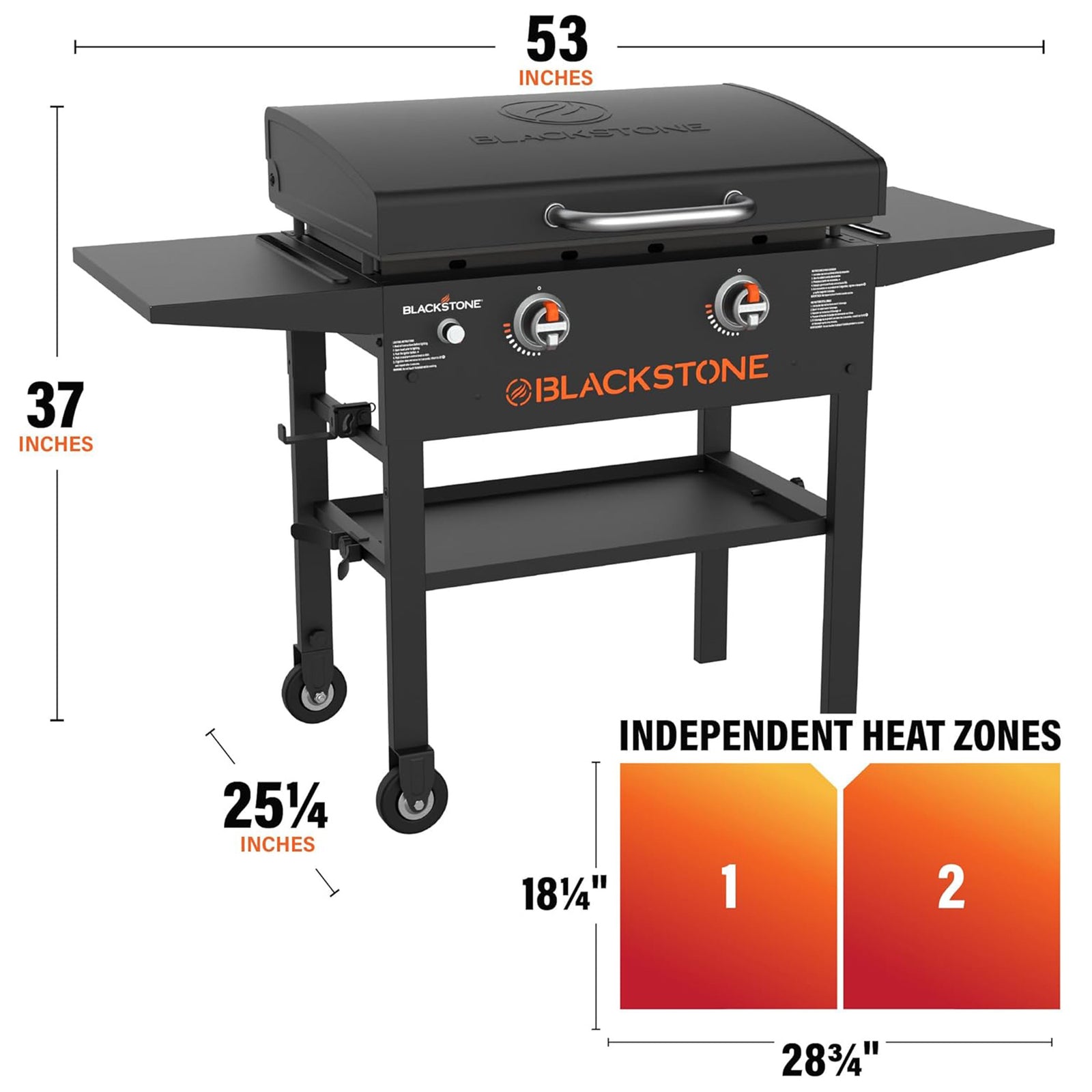 Blackstone 28" Omnivore Griddle w/X Braced Hood Propane Gas Outdoor Stove, Black - VMInnovations