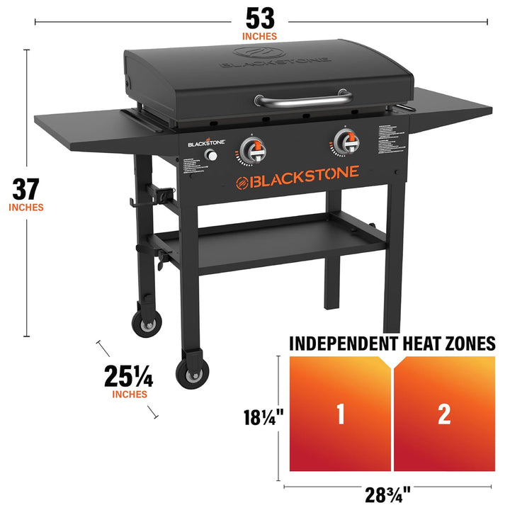 Blackstone 28" Omnivore Griddle w/X Braced Hood Propane Gas Stove, Black (Used)