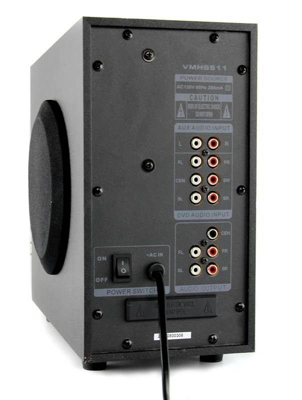 VM Audio VMHS511 500W 5.1 Home Multi Media Surround Sound Speakers System USB/SD