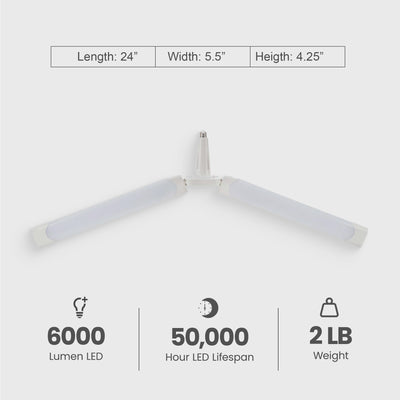 BRIGHTLIVING 6,000 Lumen LED Deformable Shop Light with Rotatable Mechanism - VMInnovations