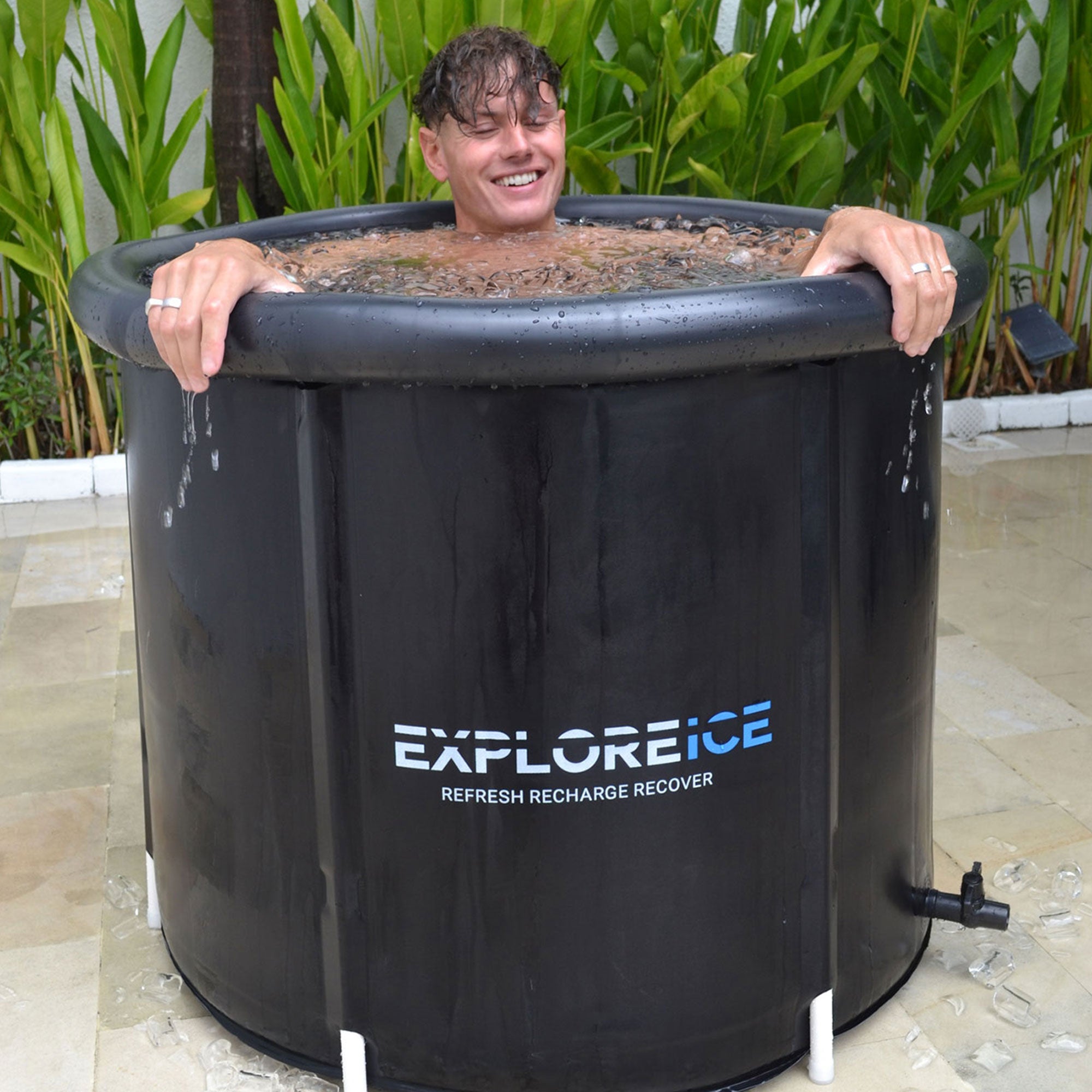 Explore Ice Bath Pro Max XL Outdoor Athlete Cold Plunge Bath Tub, 2 Pack, Black
