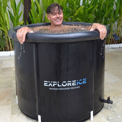 Explore Ice Bath Pro Max XL Outdoor Athlete Cold Plunge Bath Tub, 2 Pack, Black