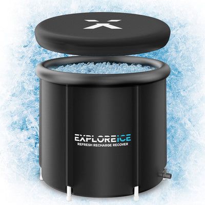 Explore Ice Bath Pro Max XL Outdoor Athlete Cold Plunge Bath Tub, 2 Pack, Black