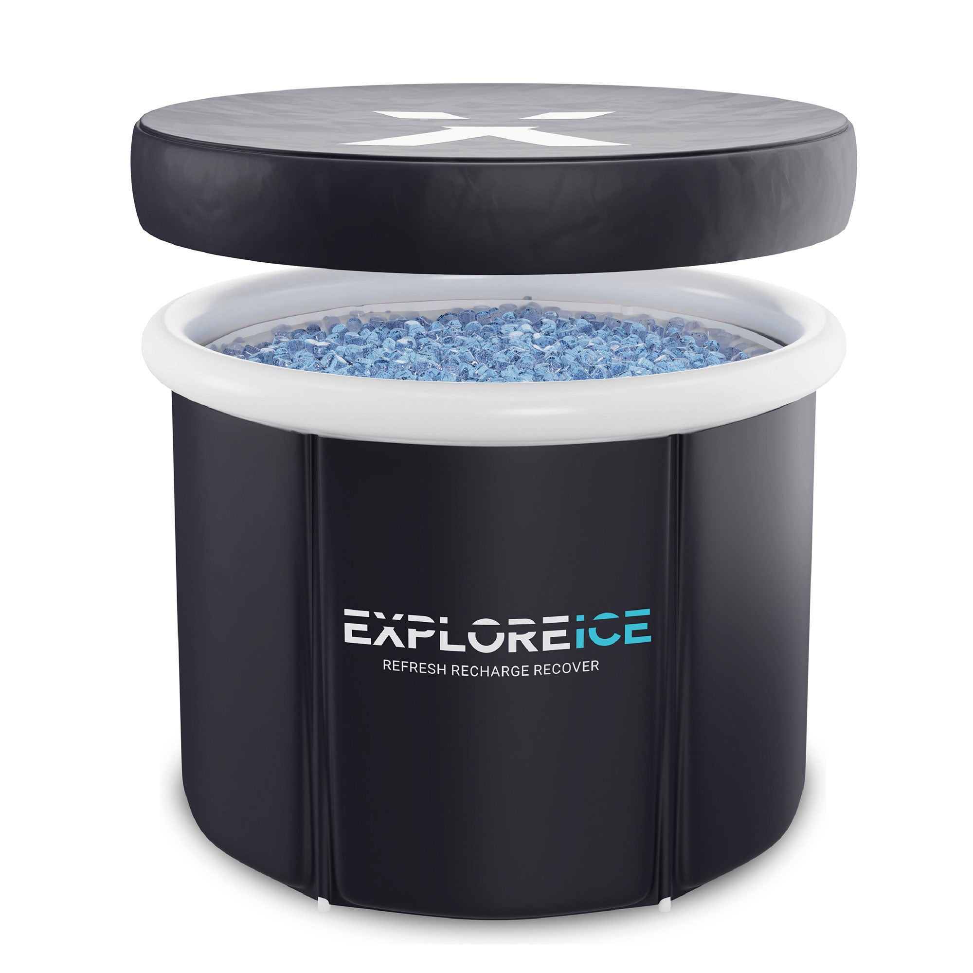Explore Ice Bath Pro Max XL Athlete Cold Plunge Bath Tub, 2 Pack, Black/White - VMInnovations