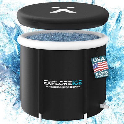 Explore Ice Bath Pro Max XL Athlete Cold Plunge Bath Tub, 2 Pack, Black/White - VMInnovations