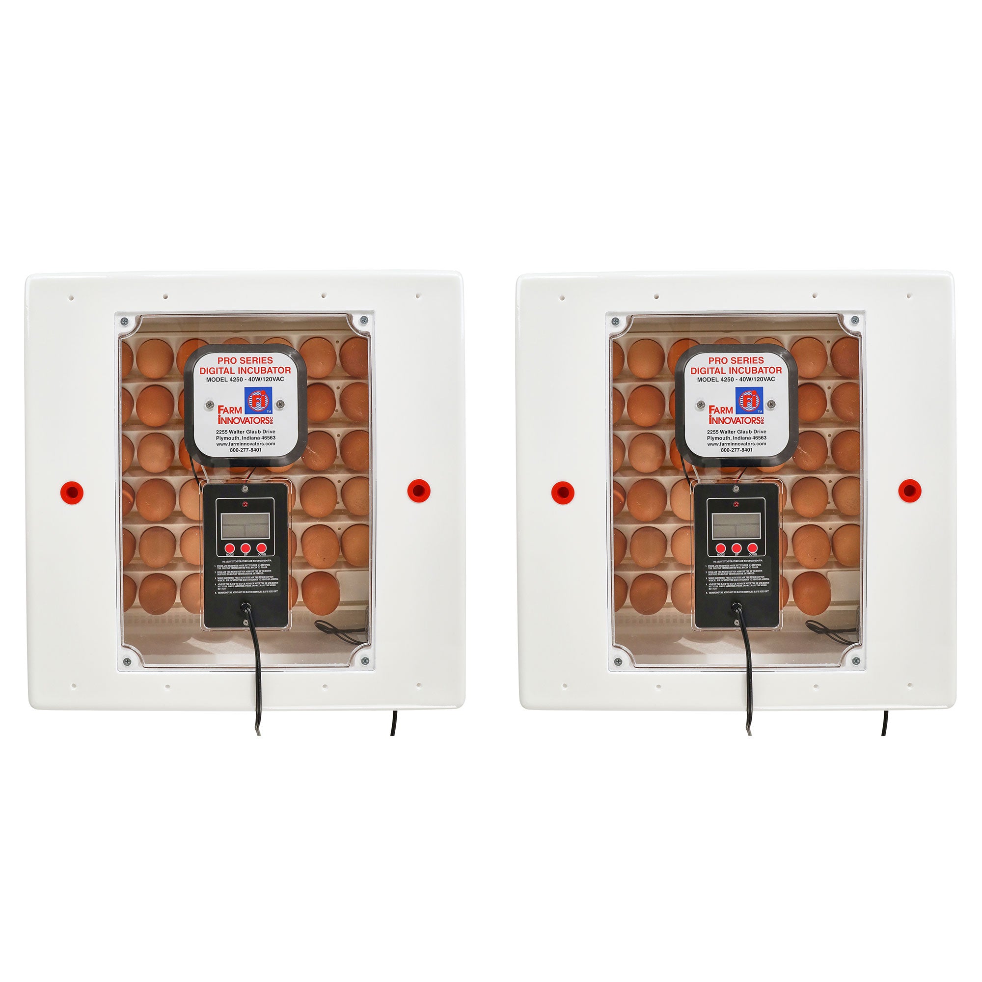 Farm Innovators 2150 Digital LCD Display Still Air Incubator w/ Window (2 Pack) - VMInnovations