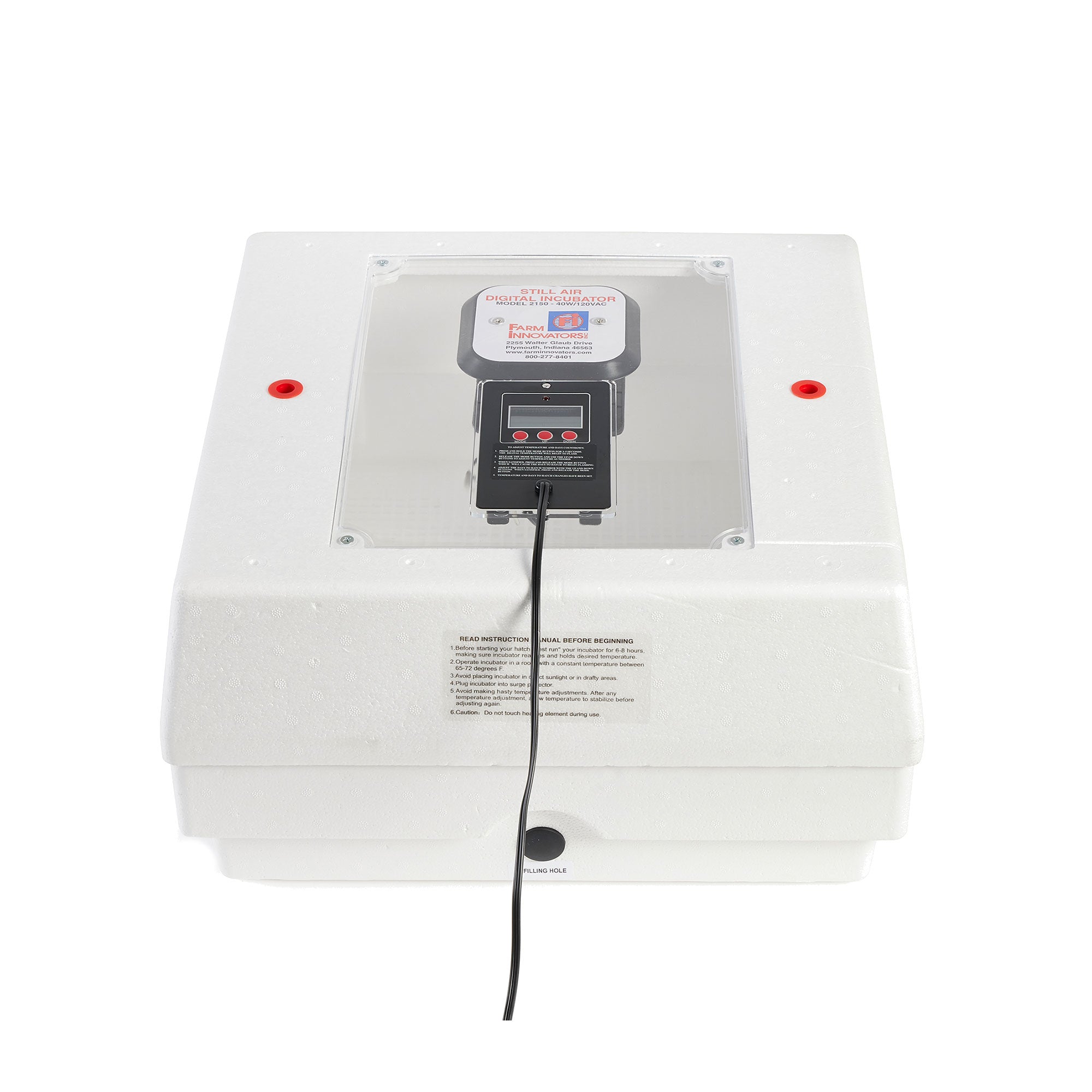 Farm Innovators 2150 Digital LCD Display Still Air Incubator w/ Window (2 Pack) - VMInnovations