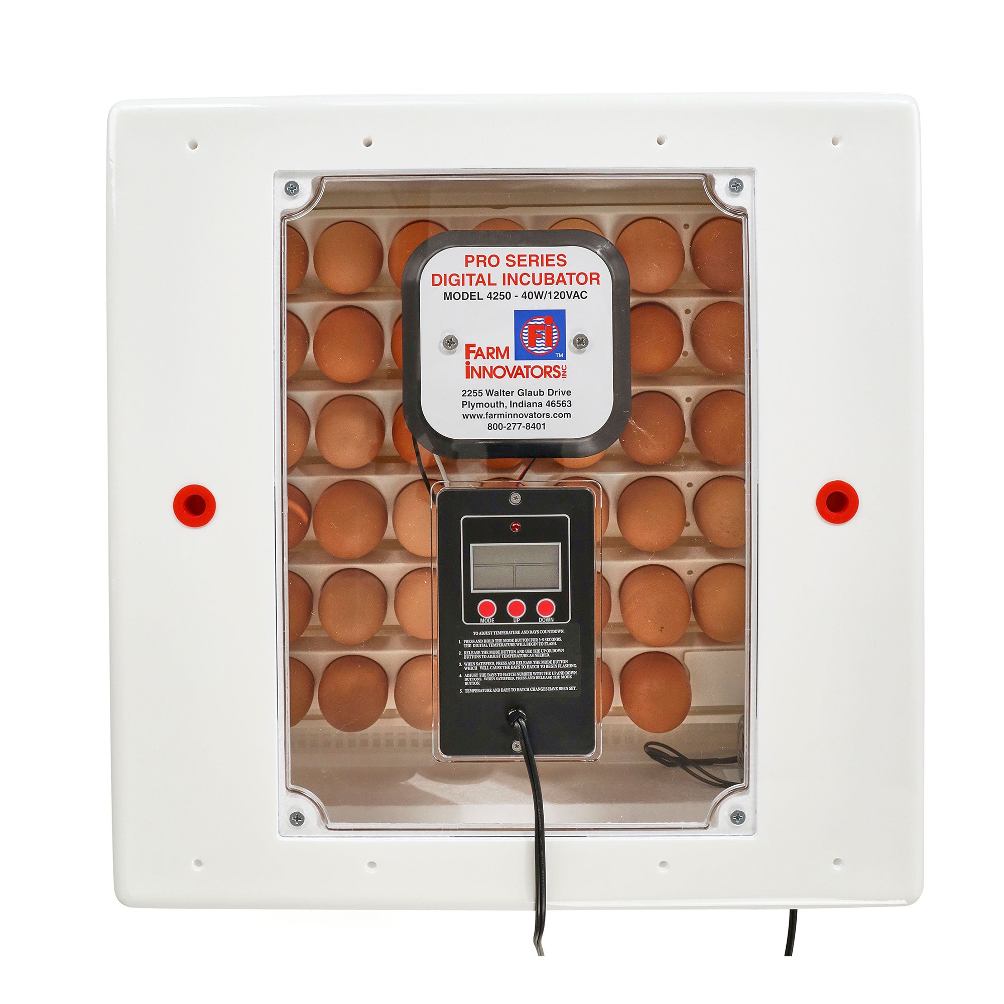 Farm Innovators 2150 Digital LCD Display Still Air Incubator w/ Window (4 Pack) - VMInnovations