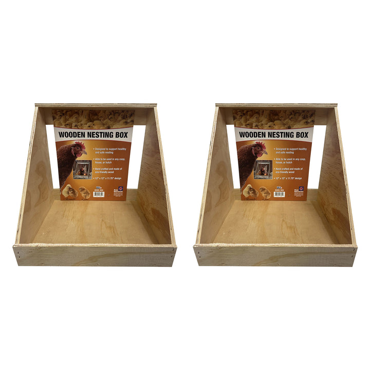 Farm Innovators Single Nesting Box for Chickens, Ducks and Birds, 2 Pack, Brown