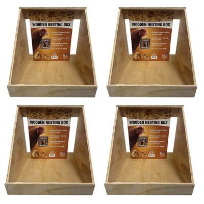 Farm Innovators Single Nesting Box for Chickens, Ducks and Birds, 4 Pack, Brown