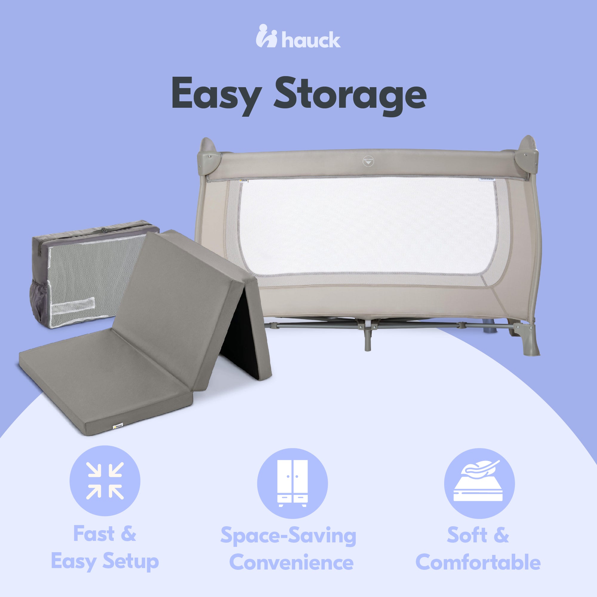 hauck Sleep N Play Go Plus Foldable Travel Bed with Foldable Portable Foam Pad - VMInnovations