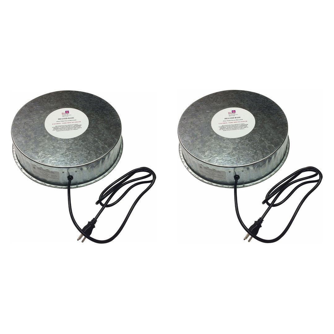 Farm Innovators 125W Heated Base for Metal Poultry Founts, 2 Pack, Metallic