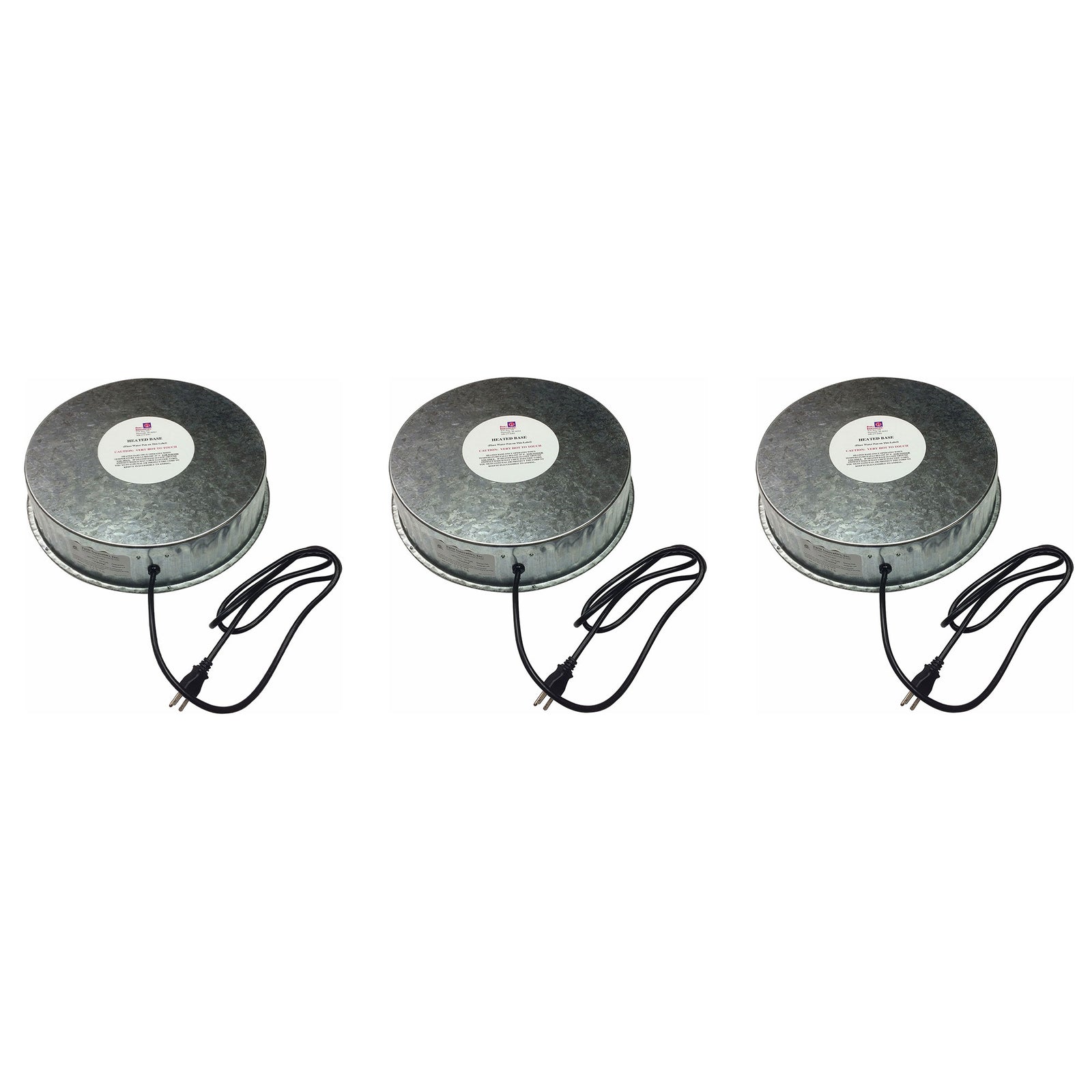 Farm Innovators 125W Heated Base for Metal Poultry Founts, 3 Pack, Metallic - VMInnovations