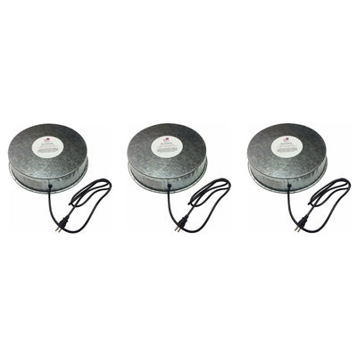 Farm Innovators 125W Heated Base for Metal Poultry Founts, 3 Pack, Metallic - VMInnovations
