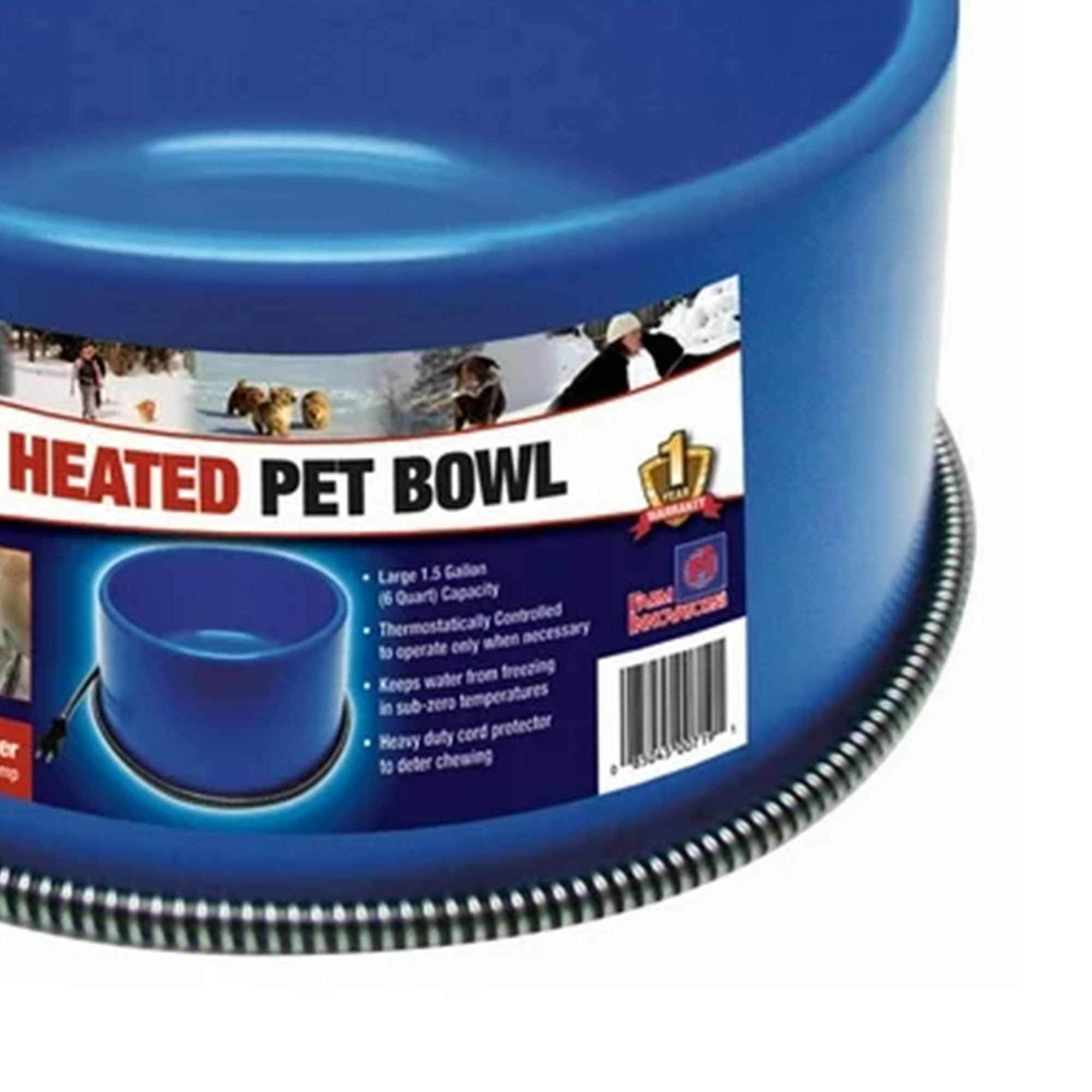 Farm Innovators 60W Premium Plastic Heated Pet Dog/Cat Water Bowl, 2 Pack, Blue