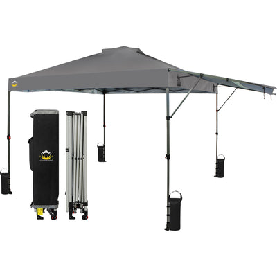 Crown Shades 10 by 10 Foot Outdoor Pop Up Canopy Tent with Easy Setup, Grey - VMInnovations