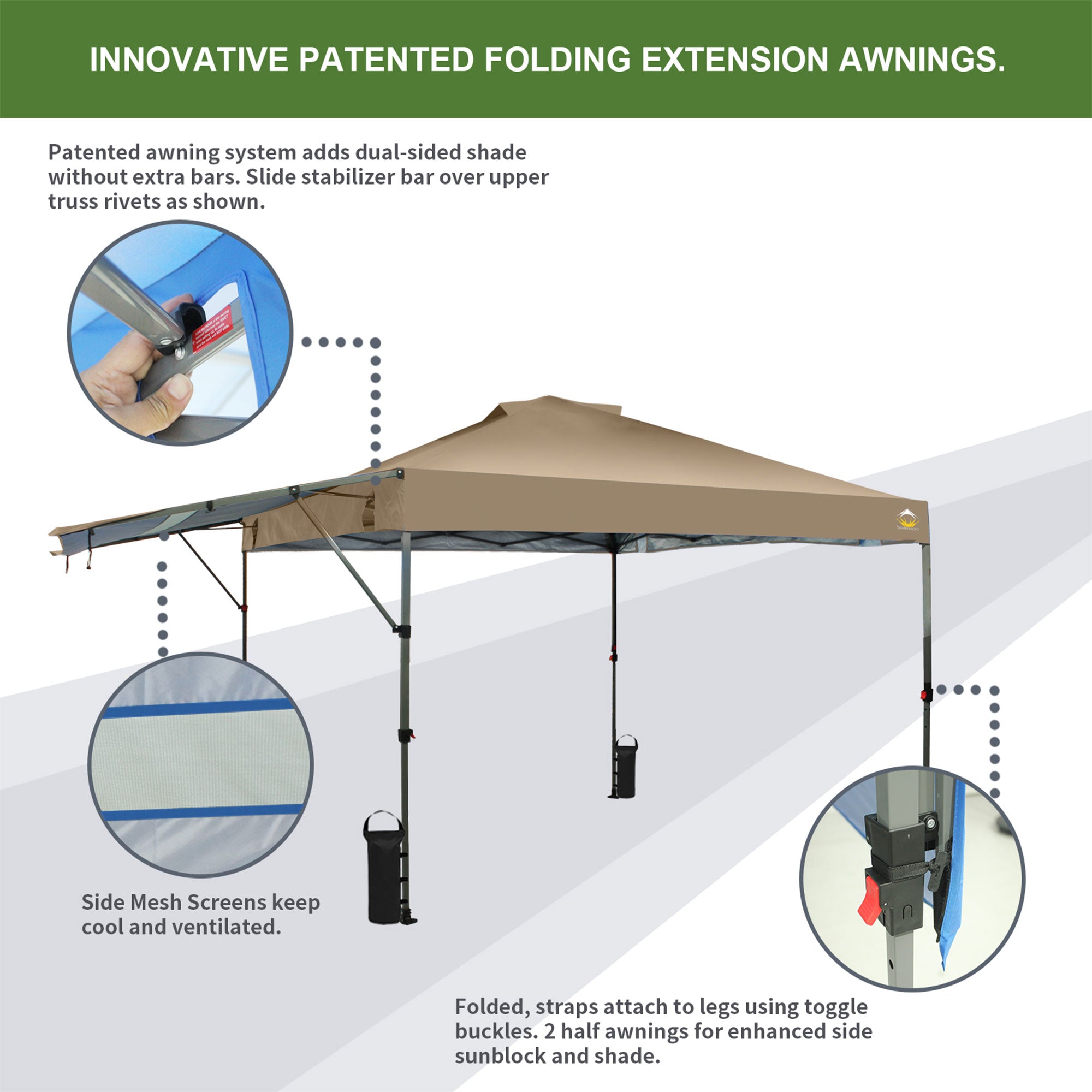 Crown Shades 10 by 10 Foot Outdoor Pop Up Canopy Tent with Easy Setup (Used) - VMInnovations