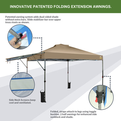 Crown Shades 10 by 10 Foot Outdoor Pop Up Canopy Tent with Easy Setup (Used) - VMInnovations