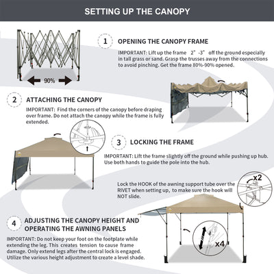 Crown Shades 10 by 10 Foot Outdoor Pop Up Canopy Tent with Easy Setup (Used) - VMInnovations