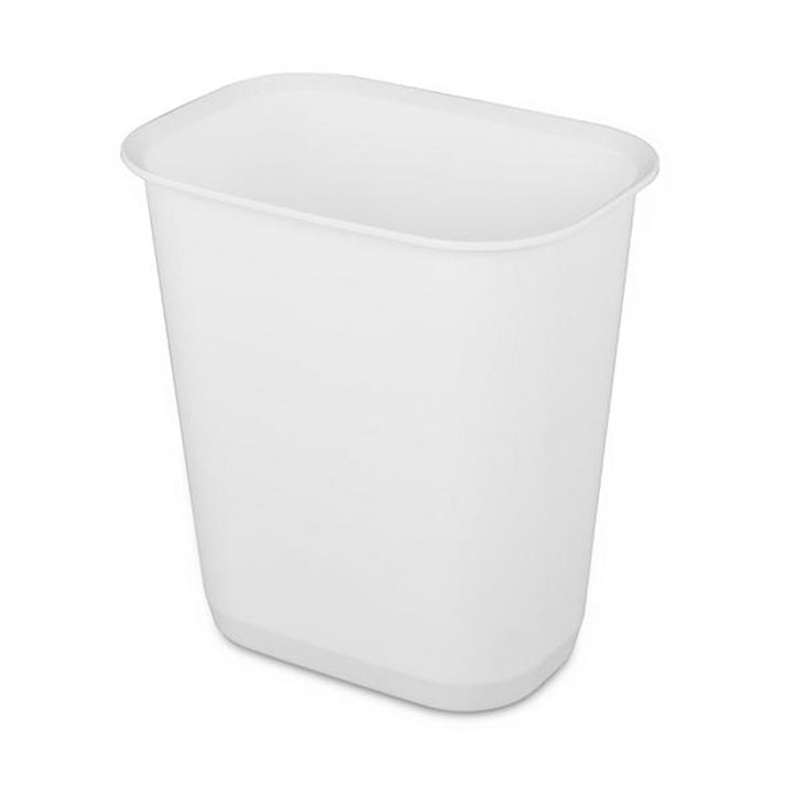 Sterilite 3 Gallon Rectangular Wastebasket Small Home Trash Bin, 8 Pack, White