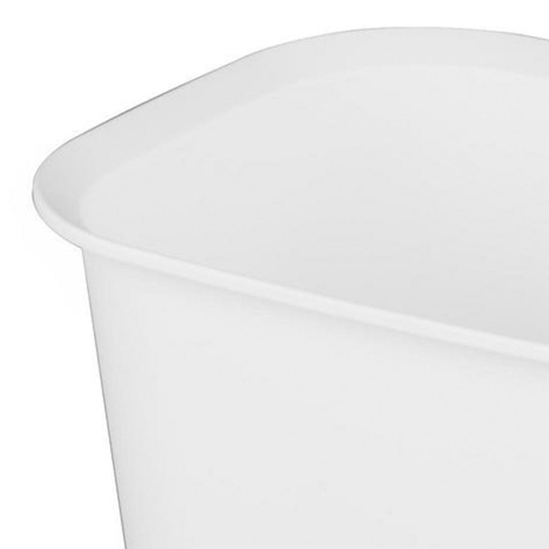 Sterilite 3 Gallon Rectangular Wastebasket Small Home Trash Bin, 8 Pack, White