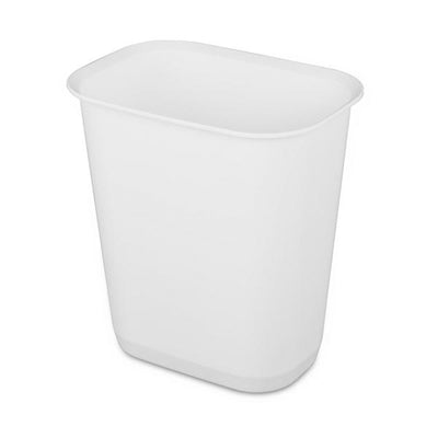 Sterilite 3 Gallon Rectangular Wastebasket Small Home Trash Bin, 16 Pack, White