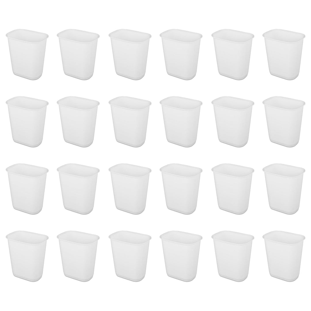 Sterilite 3 Gallon Rectangular Wastebasket Small Home Trash Bin, 24 Pack, White