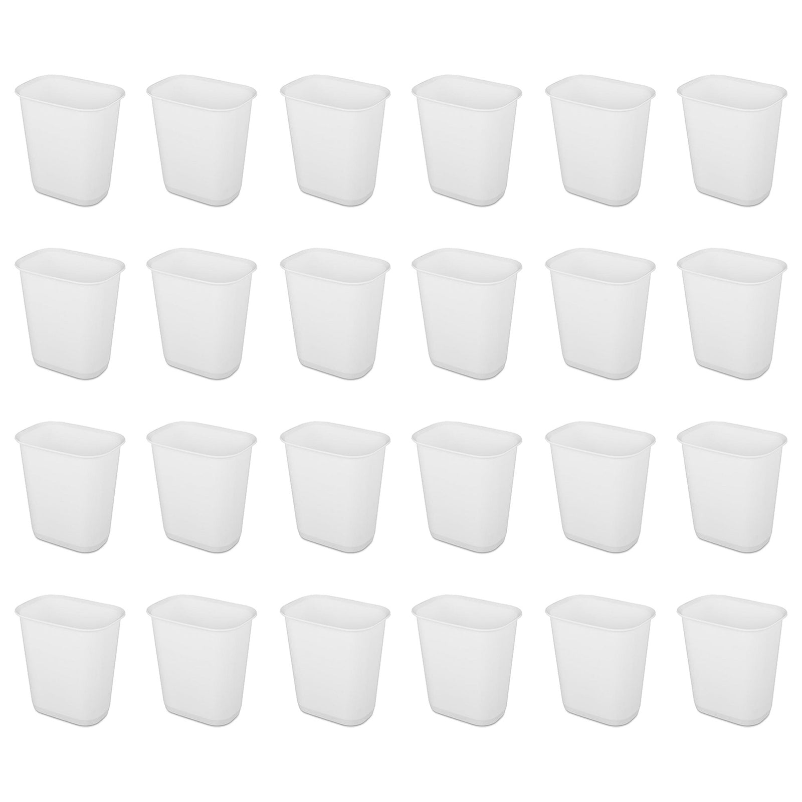 Sterilite 3 Gallon Rectangular Wastebasket Small Home Trash Bin, 24 Pack, White - VMInnovations