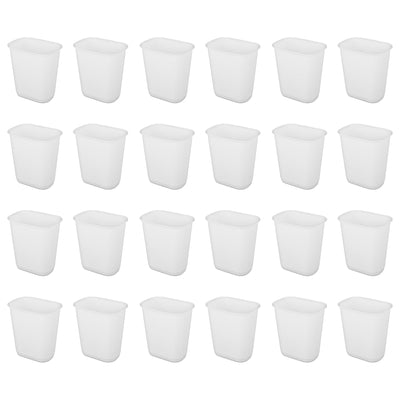 Sterilite 3 Gallon Rectangular Wastebasket Small Home Trash Bin, 24 Pack, White