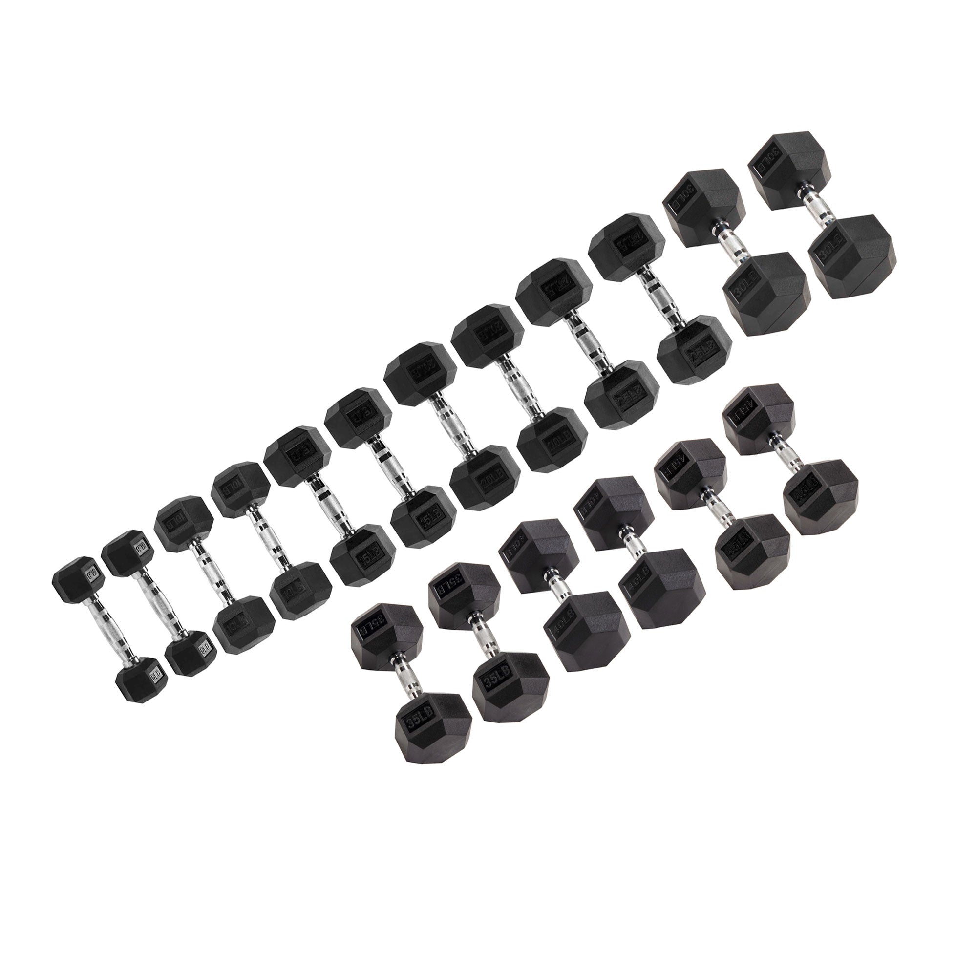 Signature Fitness Hex Dumbbells Strength Training Workout Equipment Set, 450 lbs