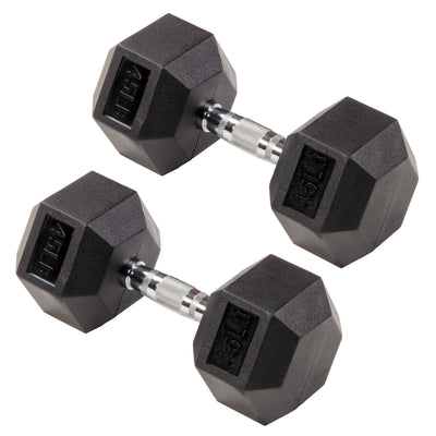Signature Fitness Hex Dumbbells Strength Training Workout Equipment Set, 450 lbs