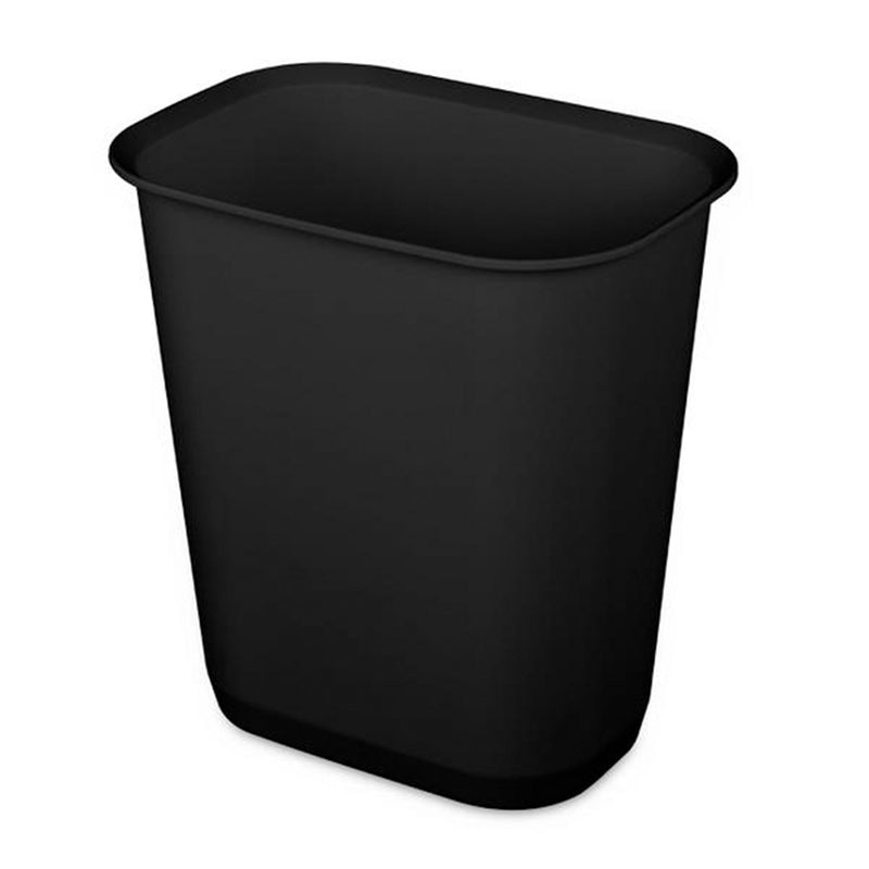 Sterilite 3 Gallon Rectangular Wastebasket Small Home Trash Bin, 8 Pack, Black